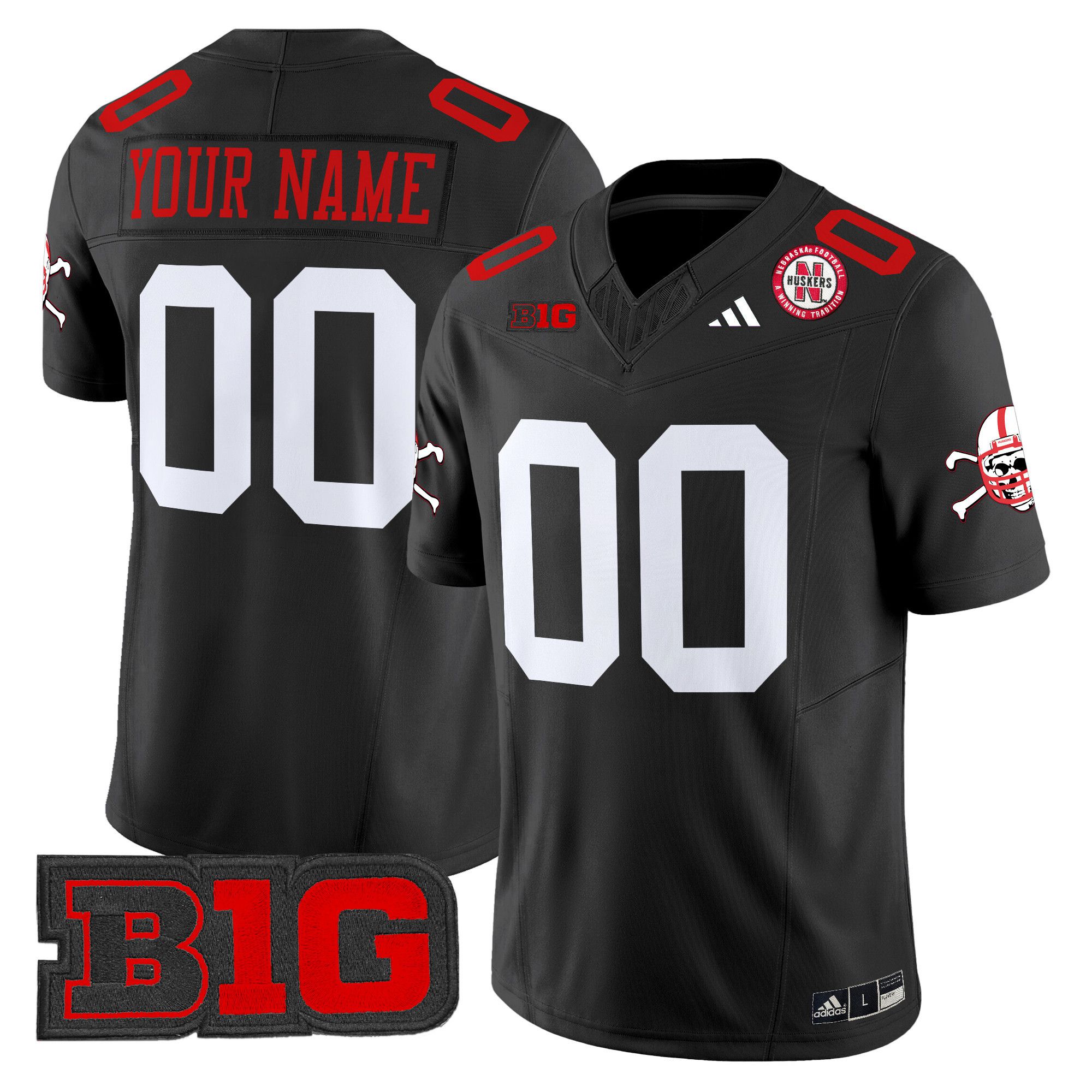 Men Nebraska Cornhuskers Black 2024 Vapor Limited Custom NCAA Jersey style 1->customized ncaa jersey->Custom Jersey